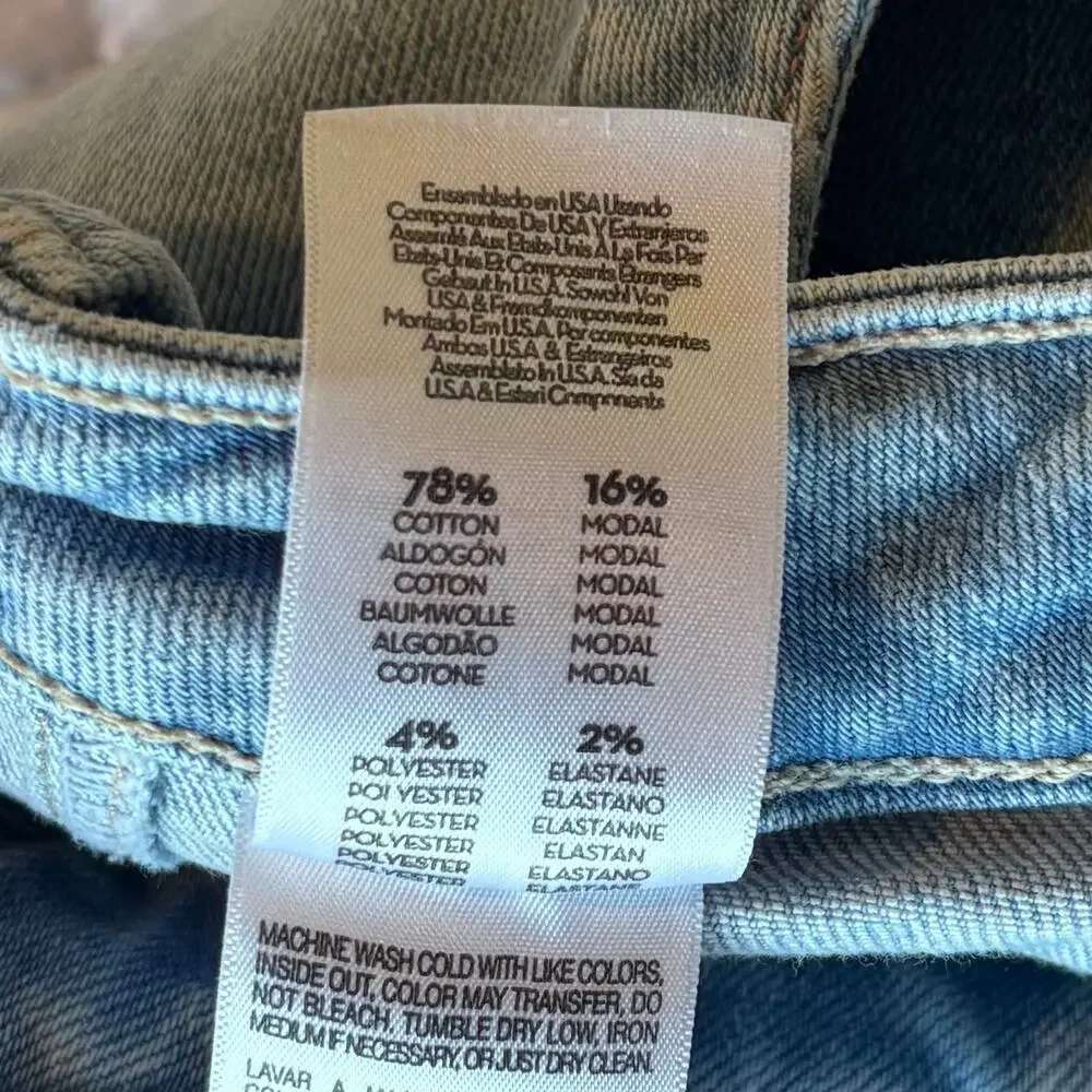 Mother Private Double Pocket Skimp Cargo Jeans Light Wash Stretch Womens Size 28